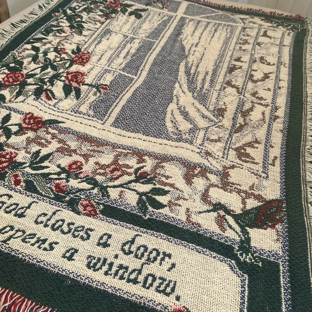 Woven Blanket W/fringe And Saying  32 X 46